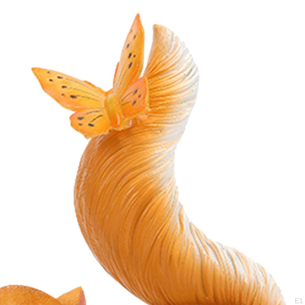 Squirrels Garden Statues Solar LED Lights Painted Decorative for Patio Lawn