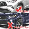 For Toyota Highlander -23 Bright Black ABS Front Bumper Fog Light Cover Trim