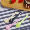 Party Cutlery 100Pcs 5 Colors Disposable Mini Plastic Spoon Ice Cream Dessert Scoop Family Soup Spoons Cute Tasting Great Tools