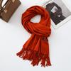 Cotton Solid Color Scarf for Women Winter Warm Wool Cashmere Scarf Autumn and Winter Women's Shawl Scarf Korean Style Atmosphere