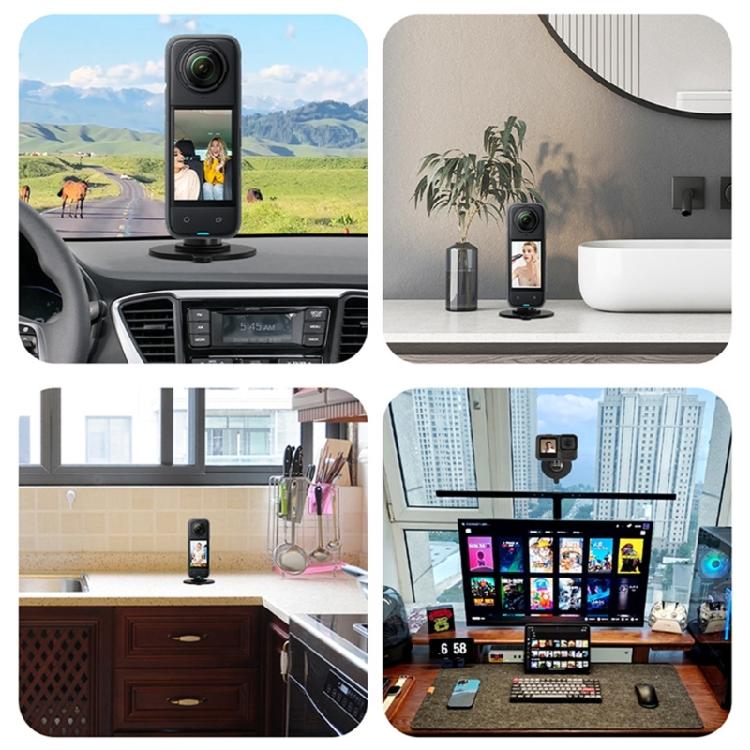 Multi Surfaces Adhesive Suction Cup Bracket Female 1/4 Screw Hole for Dashcam Studio Camera Permanent Installation