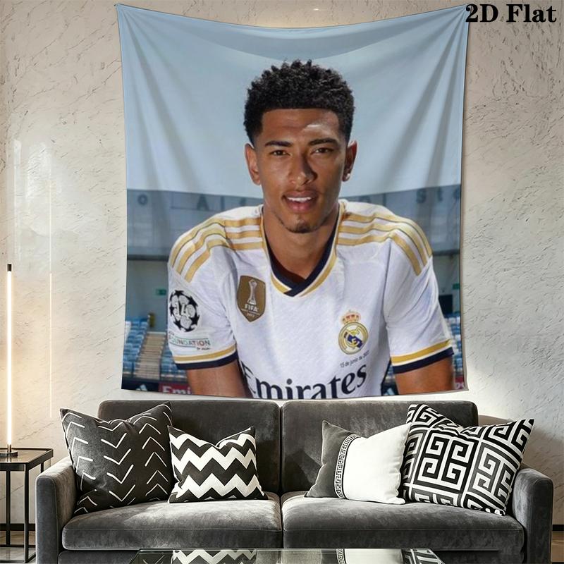 Jude Bellingham Wall Tapestry Aesthetic Wall Hanging Printed Fabric Blanket Decorative Tapestries for Bedroom Living Room Home Decor