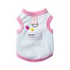 Spring Summer Cat Cotton Yarn Striped Cute Love Button Vest Dog Teddy Bigbear Pet Cat Clothes