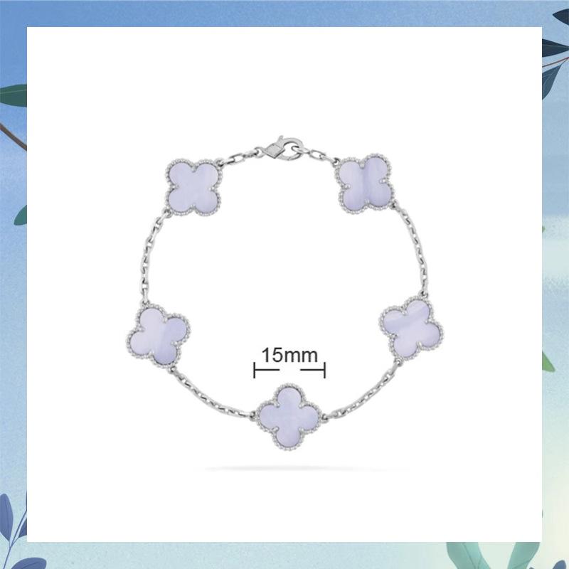 Clover Bracelet CNC Buckle Thick Chain Rose Gold Red Agate Black Agate Lucky Bracelet for Women