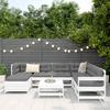 8 Piece Garden Sofa Set White Solid Pine Wood
