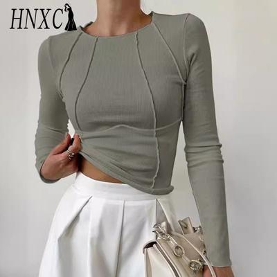 Women's Fashion Casual Solid Color Print Long Sleeve O Neck Blouses & Shirts