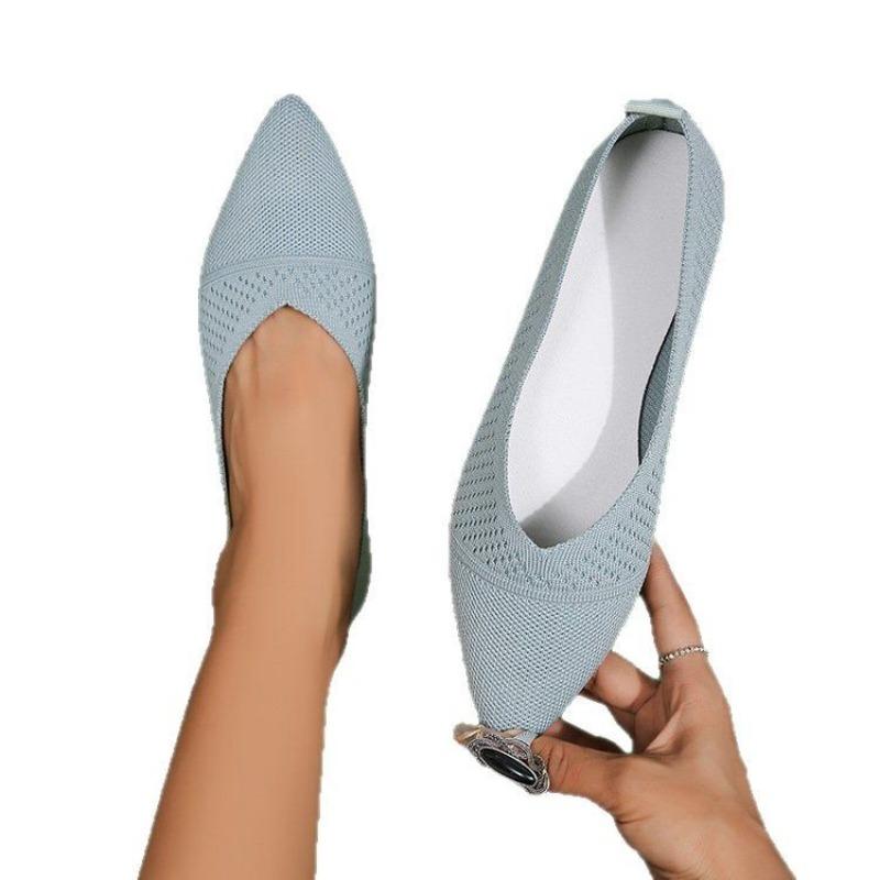 Buty codzienne na płaskiej podeszwie z czubkiem w szpic, płytkie buty, buty pojedyncze z miękką podeszwą