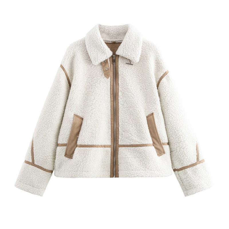 Winter European & American High Street Style Women's Fleece Double-Sided Jacket Coat