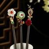 1Pc Petal Hairpin New Chinese Style Tassel Hairpin Fresh Wood Ancient Headwear Sandalwood Hairpin Tassel