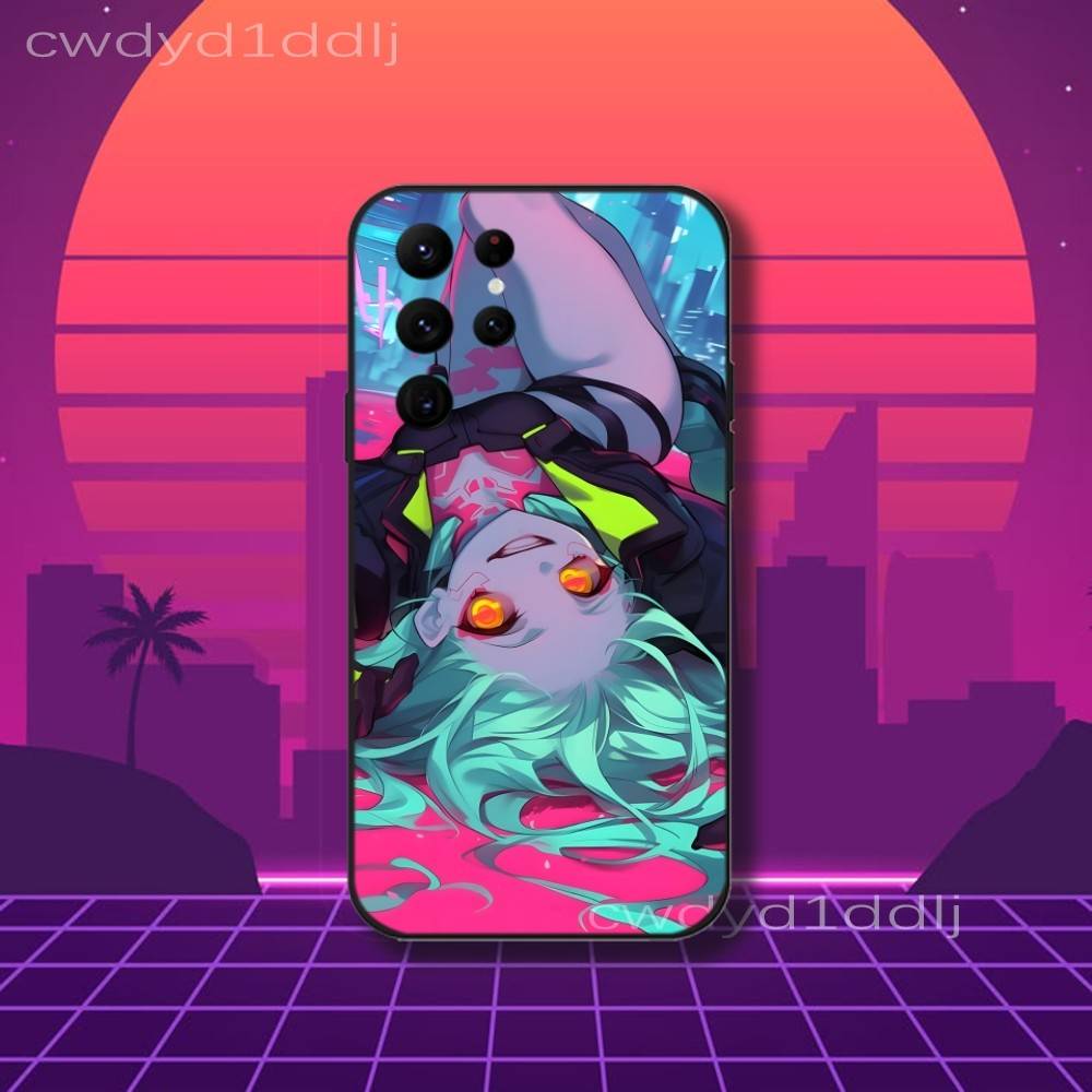 R-Rebecca C-Cyberpunk Anime Phone Case For Samsung S10,S21,FE,S21 ,S26,S25,S24,S23,Ultra,S9,S22,Plus Black Shell Cover Samsung S21lite