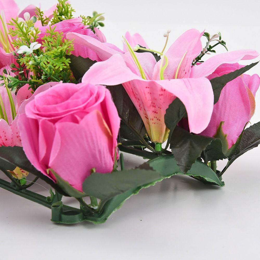 18Pcs/bundle 43cm Artificial Flowers Rose&lily Party Stage Supplies Fake Flowers Shooting Prop Wall Arches Decor