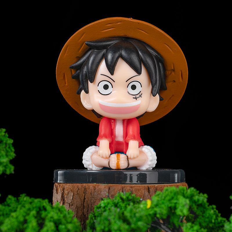 Mini One Piece Character Figurine Sitting Posture Luffy Solon Figurine PVC Model Ornament Anime Peripheral Children's Toys
