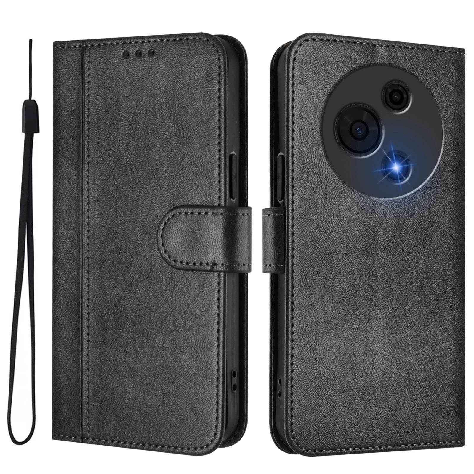 

Роскошный простой кожаный чехол для TCL 50 Pro NxtPaper/40XL/30T (Т603ДЛ)/50 XL/TCL 501/60R слоты для карт магнитная подставка ударопрочный откидной чехол TCL 50 Pro NxtPaper чёрный