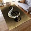 Musik-inspirierter Teppich mit Klaviertasten und Violinschlüssel-Design, Brauner Hintergrund Geeignet für den Einsatz als Anti-Rutsch-Matte für Wohnzimmer, Schlafzimmer, Sofas