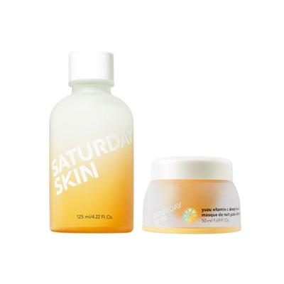 Saturday Skin Yuzu Vitamin C Bright Toner&Sleep Mask Cream SET (3 Options)