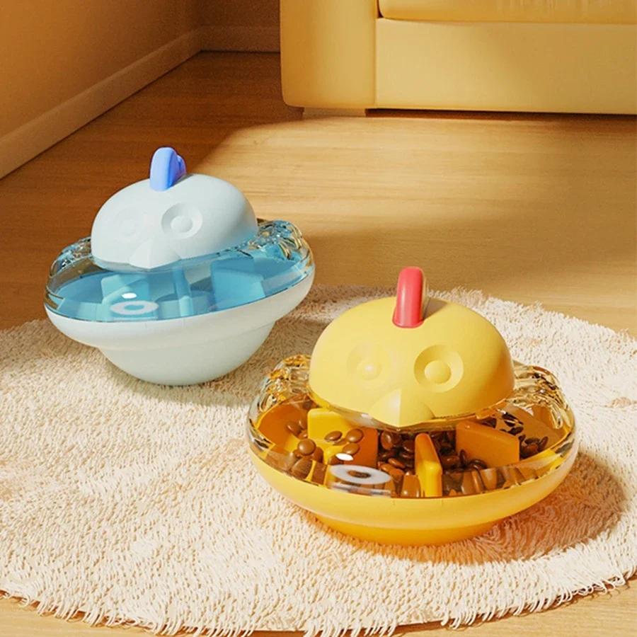 1 peça Dispensador de Comida para Gatos com um Brinquedo Puzzle Multifuncional em Forma de Frango para Gatos e Cães Para Aliviar o Tédio e Alimentação Lenta