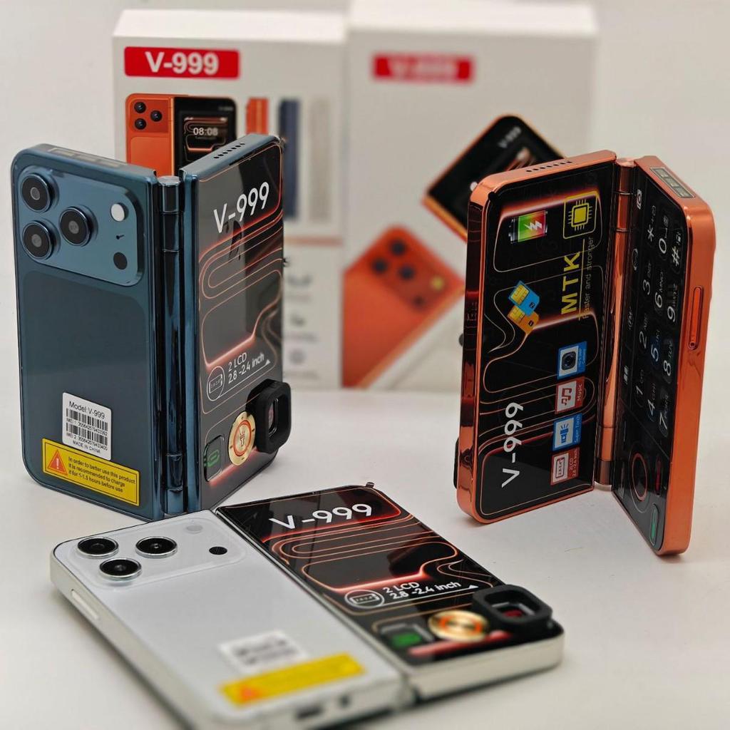 V-999 2G Dual Screen Flip Phone with Folding Design for Students