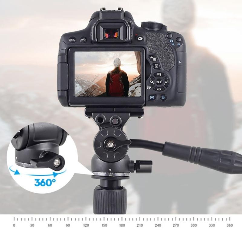 Mini Hydraulic Damping Ball Head Tripod Mount For DSLR Mirrorless Camera 360 Panoramic Shoot Lightweight Aluminum Alloy