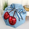 1pc Cherries Bow Automatic Folding Umbrella with 8-Rib Windproof Design, Portable Foldable Sunshade Umbrella For Halloween 109