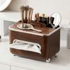 Imitation Walnut Wood Desktop Tissue Box Large Capacity Anti-slip Paper Storage Box Plastic Decorative Tissue Storage Box