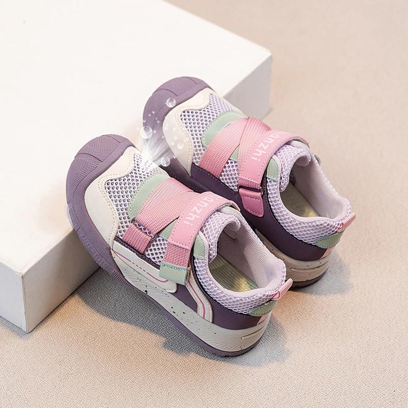 

Kids Flat Shoes Mesh Breathable Children Casual Shoes Mesh Breathable New Children Running Shoes Non-slip Toes Capped Soft 26 фіолетовий