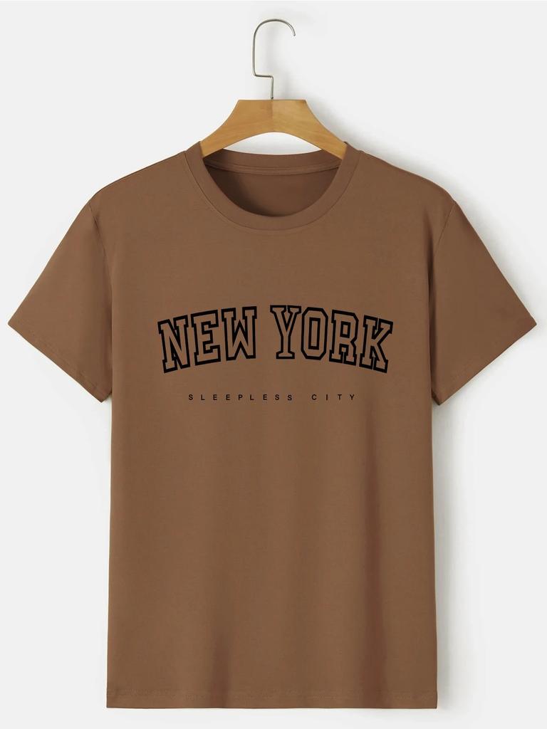 Unisexové tričko s grafikou New Yorku, volné, ležérní, s krátkým rukávem, párové tričko 2024 Nové Unisex