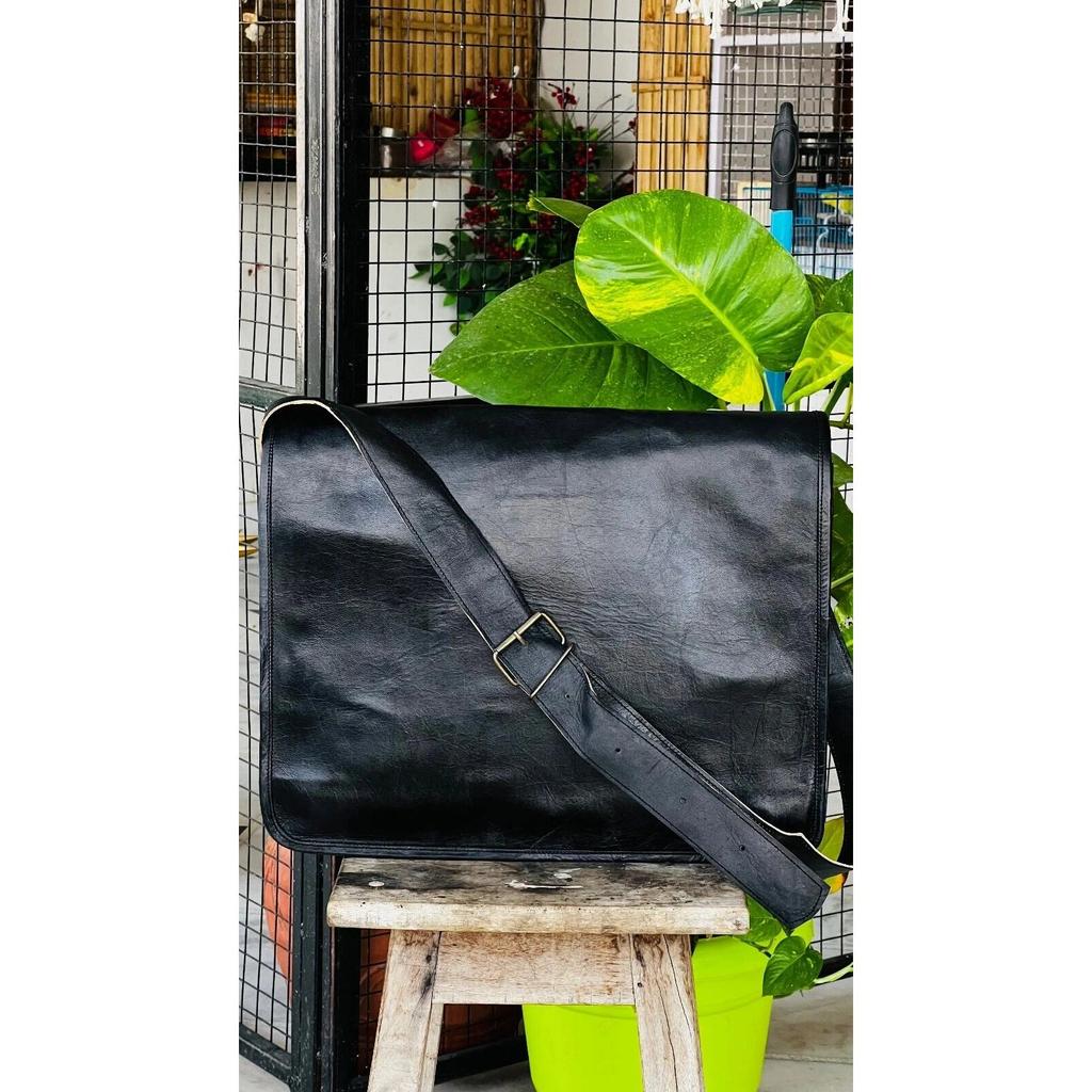 Vintage First Choice Leather Laptop Messenger Handmade Briefcase Bag Satchel