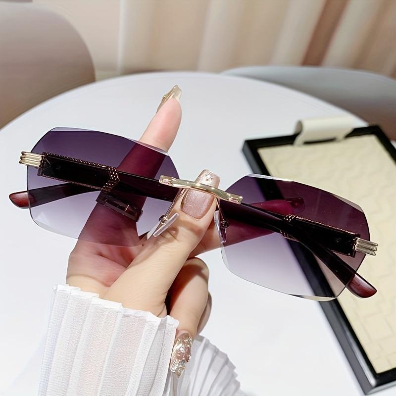 

Новые безрамные очки с дужками под дерево для мужчин и женщин, модные очки