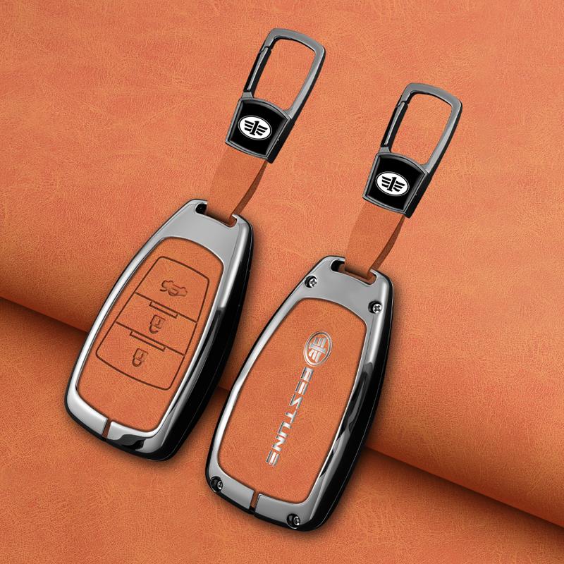 Zinc Alloy Car Smart Remote Key Case Cover Protector Holder Shell for FAW Besturn X80 2018 2019 2020 2021 Keychain Accessories
