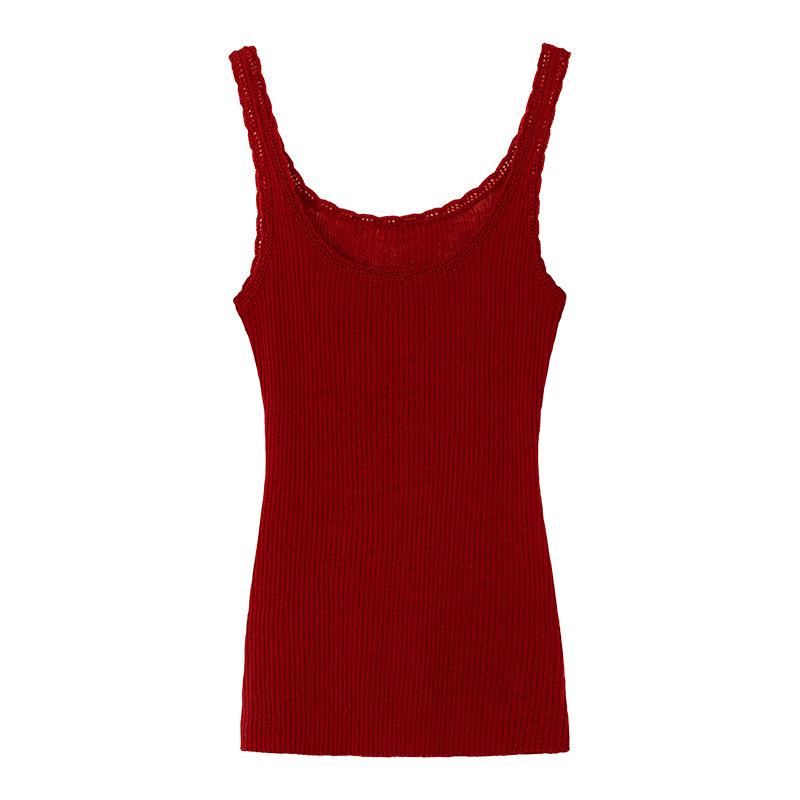 Wool hook-up sling vest for women's spring and summer thin inner base Spice girl pure desire wind slim-fitting outer sleeveless top