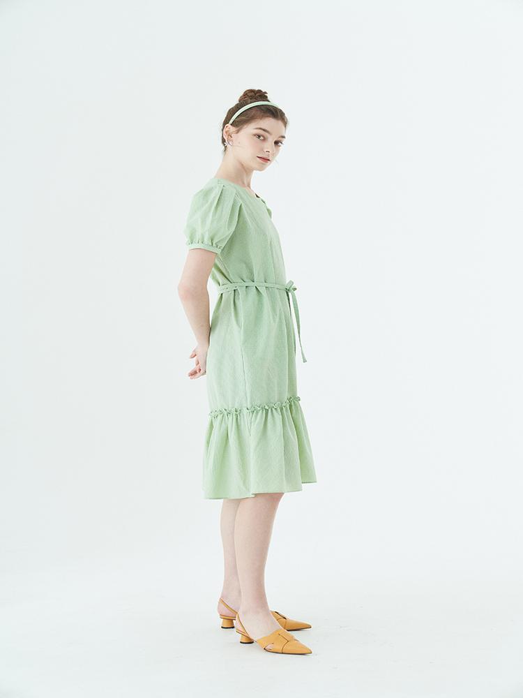 Prin J Grape Frill Green Dress