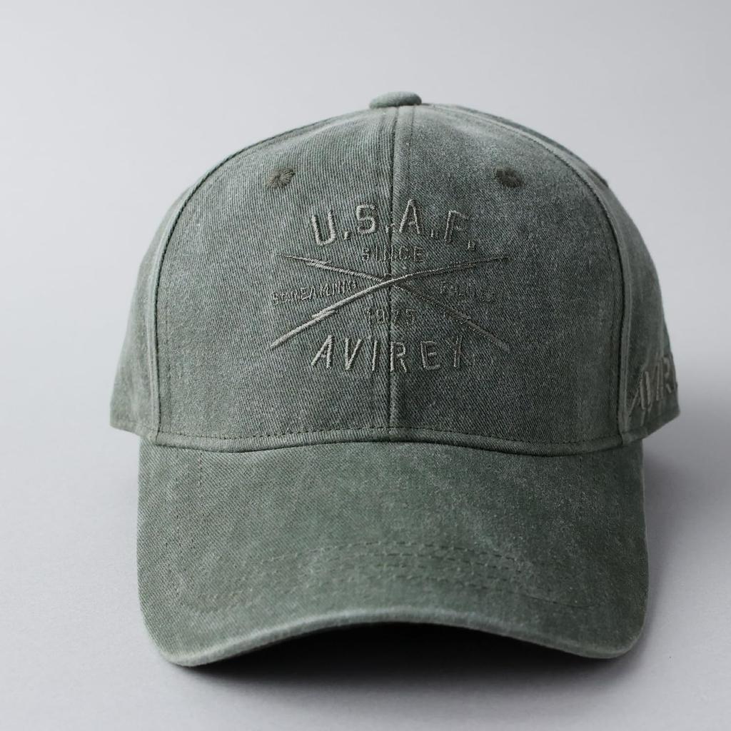 AVIREX Military 6-Panel Low Cap Pigment Cap Baseball Cap Hat Men's USAF Khaki