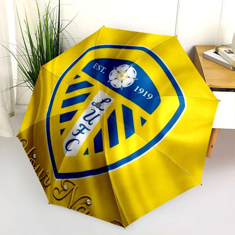 1 PC Automatic Folding Umbrella - Leeds United Custom Name Pattern, Portable & Foldable Design with 8 Ribs, Christmas Birthday Gifts