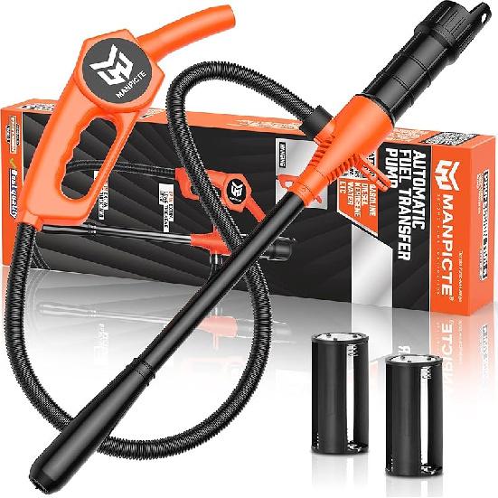 Portable Fuel Transfer Pump, Battery Powered Siphon Pump For Gasoline, Fuel, Gas, Diesel, Water Transfer, 2.4 GPM Flow Oil Extractor With Powerful