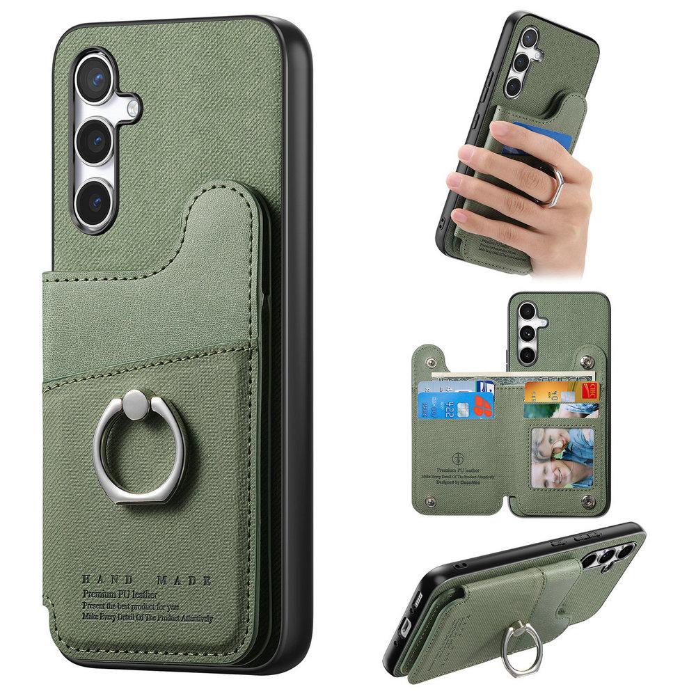 RFID Leather Card Back Case for Coque Samsung A56 5G 2026 Ring Holder Wallet Etui Galaxy A36 A26 A17 A16 A06 A 16 17 36 56 Cover