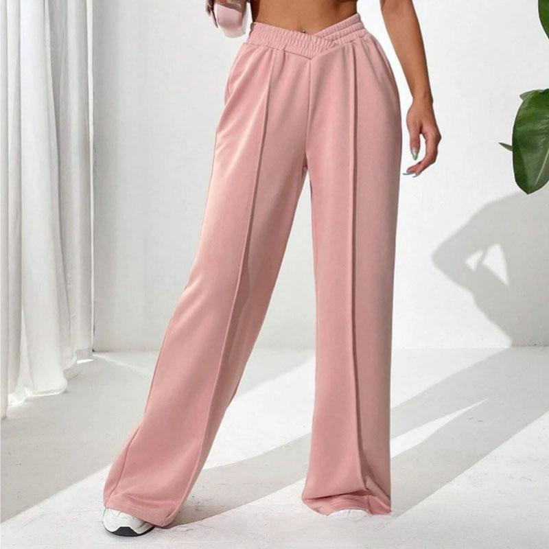 Women's Loose Casual Trousers, Comfortable Home Pants, Solid Color Casual Wide-leg Sports Pants 822