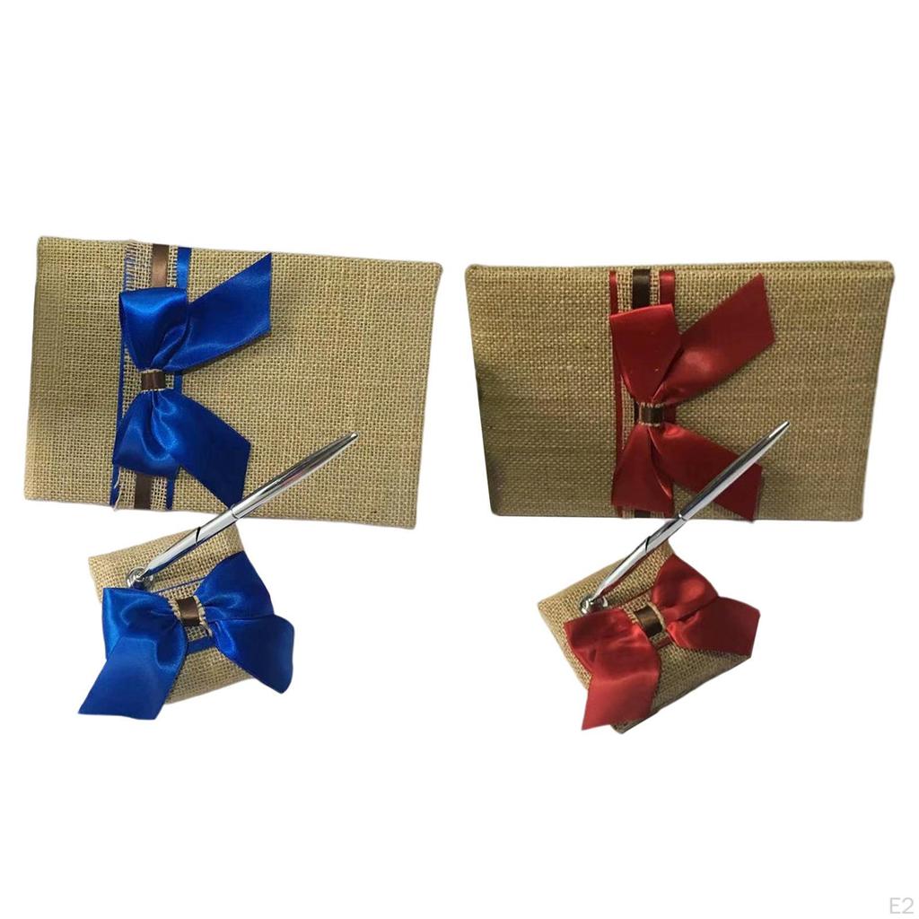 Hessian Rock Hochzeitsgast Stand Set Satin Schleife