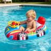 Inflatable Kids Spaceship & Rocket Swimming Ring With Steering Wheel, Water Pool Float Seat