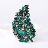 Crystal Brooch Fashion Personality Leaf Clothing Pin Accessories Elegant Temperament High-End Anti-Light Plant Corsage