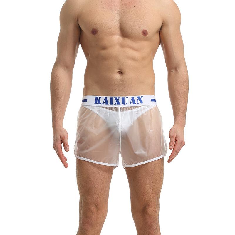 Men'S Transparent Waterproof Beach Shorts Loose Swim Trunks Sexy Swimming Swimsuit Boardshorts Bathing Suit Rain Travel Clothing