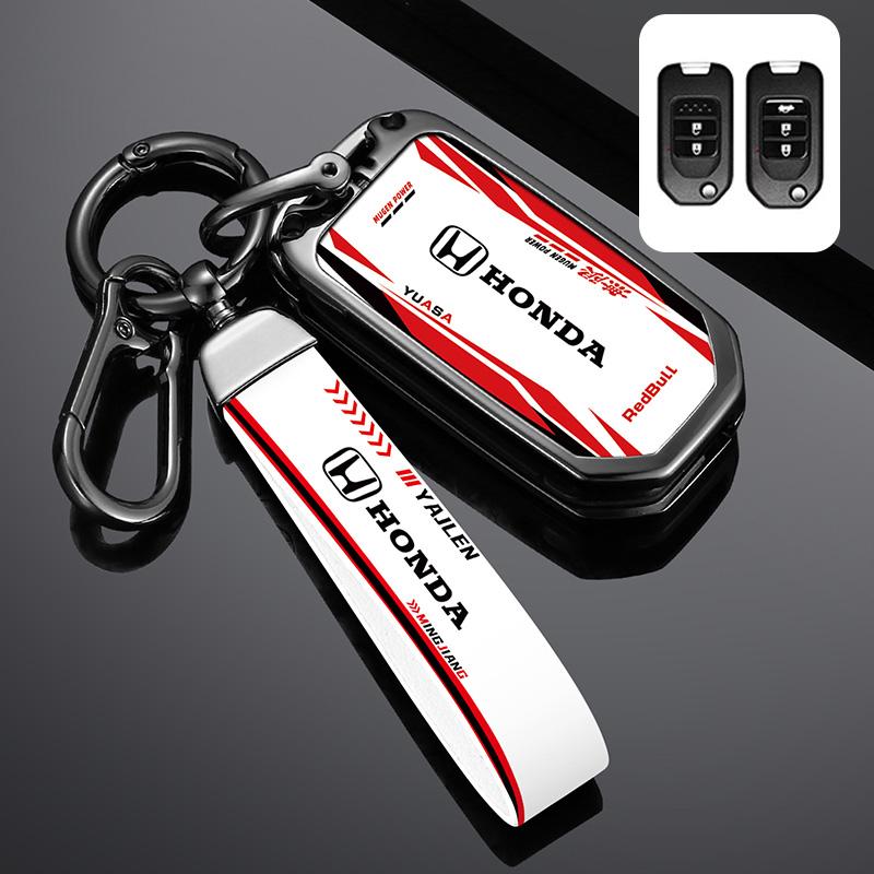New Racing Style Car Remote Key Case Cover Keychain For Honda Civic HRV CRV XRV CR-V Crider Odyssey Pilot Fit Accord Accessories
