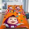 Set di biancheria da letto con copripiumino e federe stampati in 3D con Masha e Orsi, ideale per camere da letto singole, matrimoniali, queen size e king size.