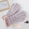 Women Winter Fleece Thickened Warm Plush Cotton Waterproof Touch-Screen Gloves For Outdoor Riding Mountaineering Ski Gloves