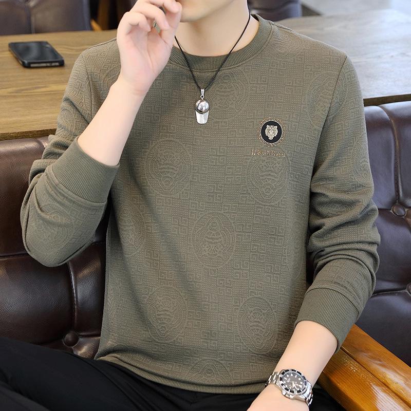 Men's Velvet Slim-Fit Long-Sleeve Sweatshirt for Spring & Autumn