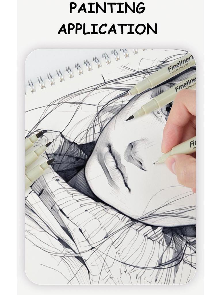 Fine-liner Waterproof Quick-Dry Needle Tip Pen Set for Children's Outlining & Drawing