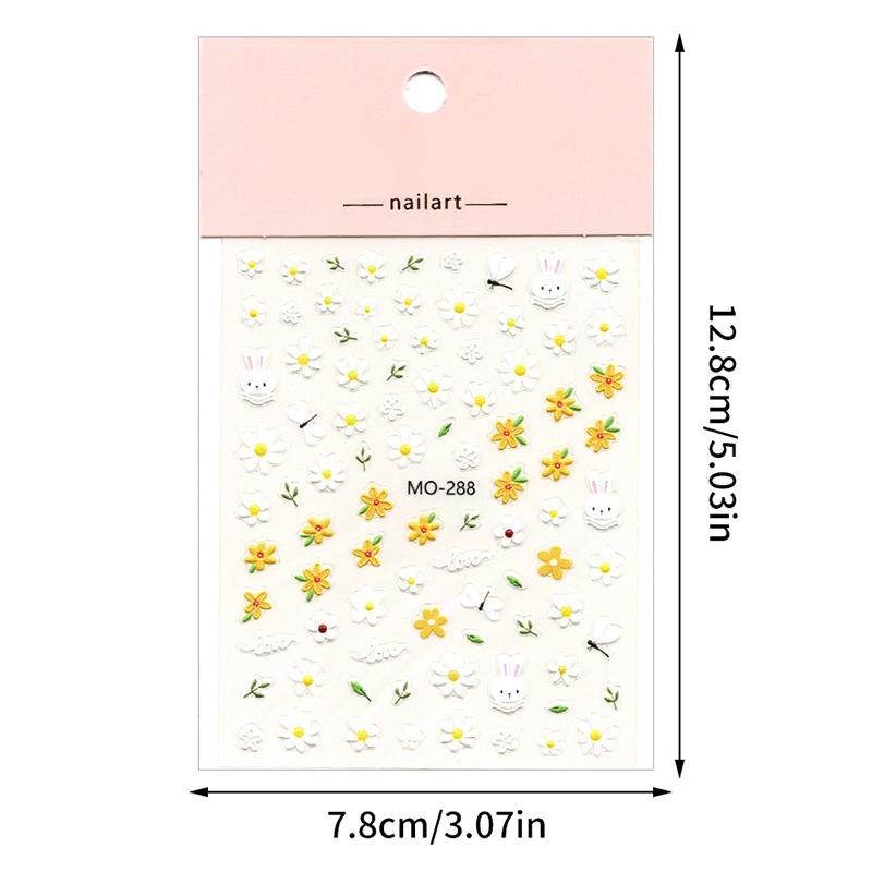 Flower Shape Cute Rabbit Nail Sticker Enhancement Adhesive Nail Decal Nail Salon Nail Decoration Diy Nail Art Nail Artists