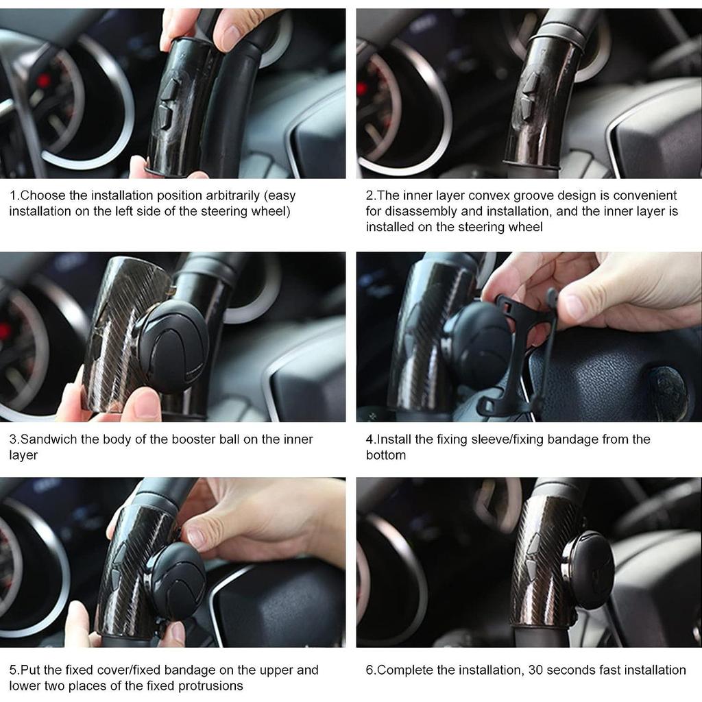 Steering Wheel Knob Spinner, Car Steering Aid Steering Wheel Knob Steering Grip Ball Spinner Power Handle Ball for Cars Tractor Truck Car