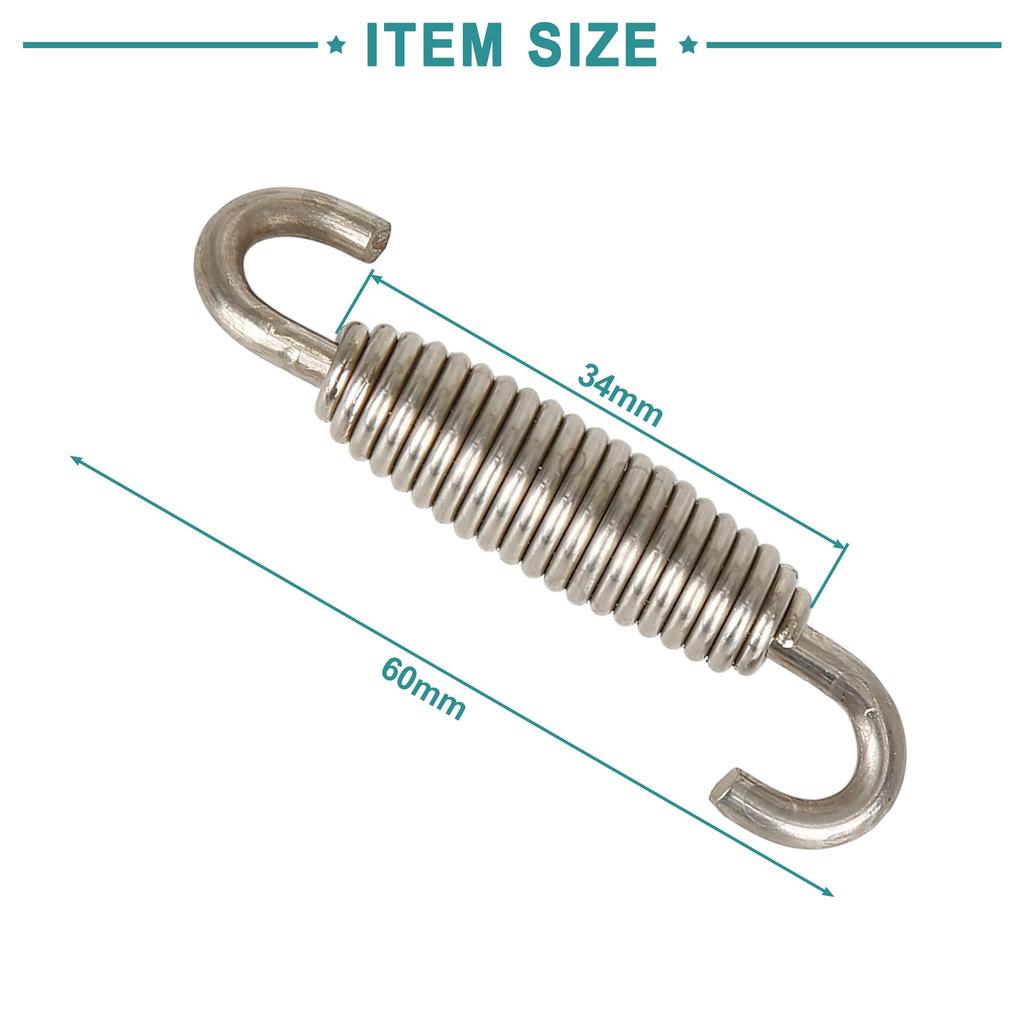 ACROPIX Motorcycle Exhaust System Muffler Spring with Pull Hook 45mm Silver Tone 2pcs