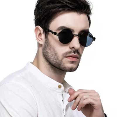 Europäische und amerikanische Persönlichkeit Sonnenbrille Frauen Runde Rahmen Frauen Sonnenbrille Männer Steampunk Brille Männer