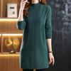 Mid-length Sweater for Women In Autumn and Winter Thickened Long-sleeved Pullover and A Solid-color Casual Knitted Sweater Dress